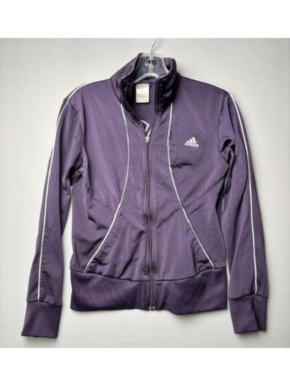 Adidas Track Jacket Women's XS Purple Full Zip Athletic Y2K Activewear Running